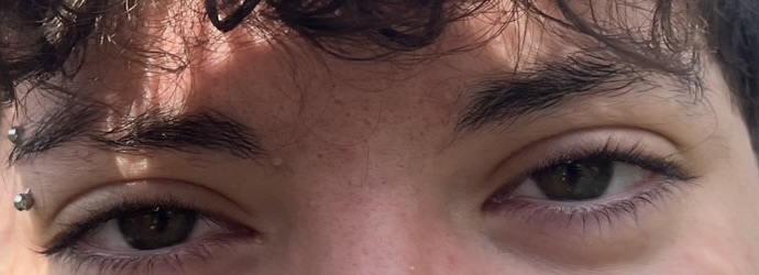 Primer plano horizontal de sus ojos
